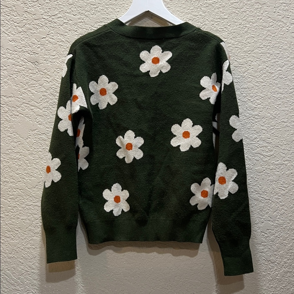 Willow &  Wind XS green cardigan with flowers - Picture 3 of 3